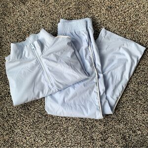 Girls pastel Blue 2-Piece Quarter-Zip Windbreaker Jacket & Pants Set size 7/7a